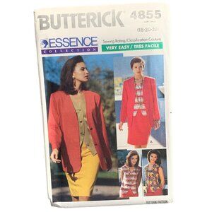Butterick 4855 Essence Collection Womens Sewing Pattern Blazer Dress Top Size 18